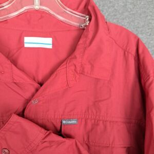 Columbia Shirt Mens XL Sunset Red Fishing Mesh Vented Long Sleeve Omni Shade